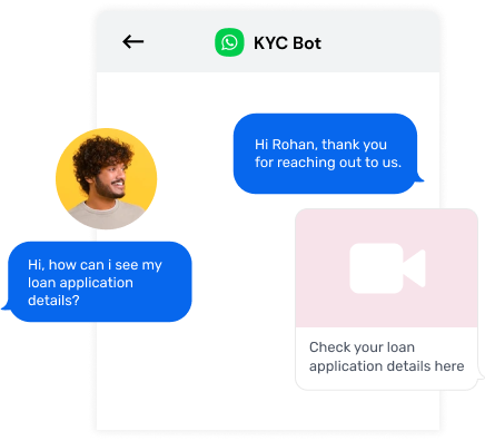 VideoCX.io enables API integration with WhatsApp for video upload to ShatsApp bot - human chat and video calling option